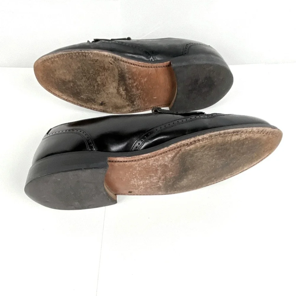 Bostonian Classics Leather Tassel Loafers Mens 8.5 EEE Extra Wide Wingtip Shoes
